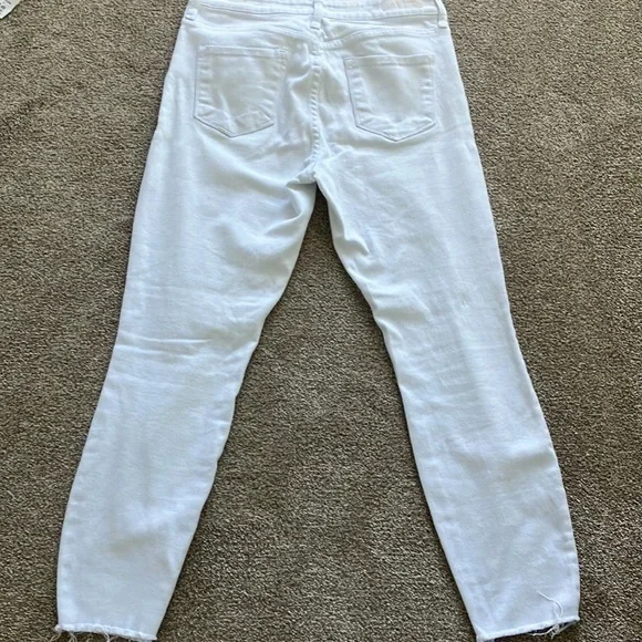 BP Nordstrom Raw Hem Skinny Size 29 High-Rise‎ Stretch White Distressed Jeans - Picture 2 of 10